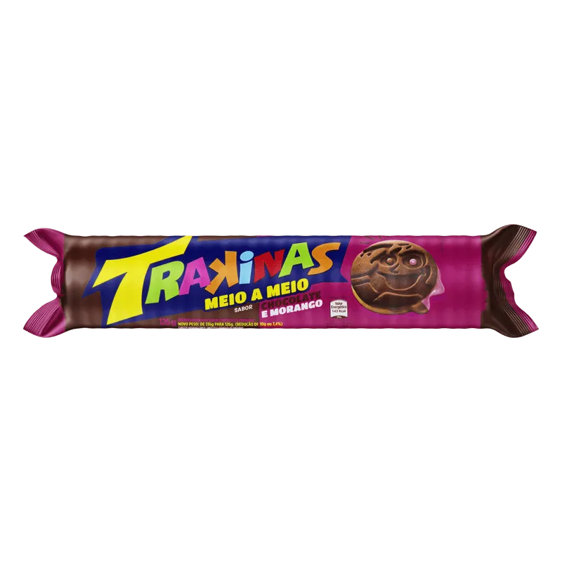 Biscoito Trakinas Meio A Meio Chocolate E Morango De 126