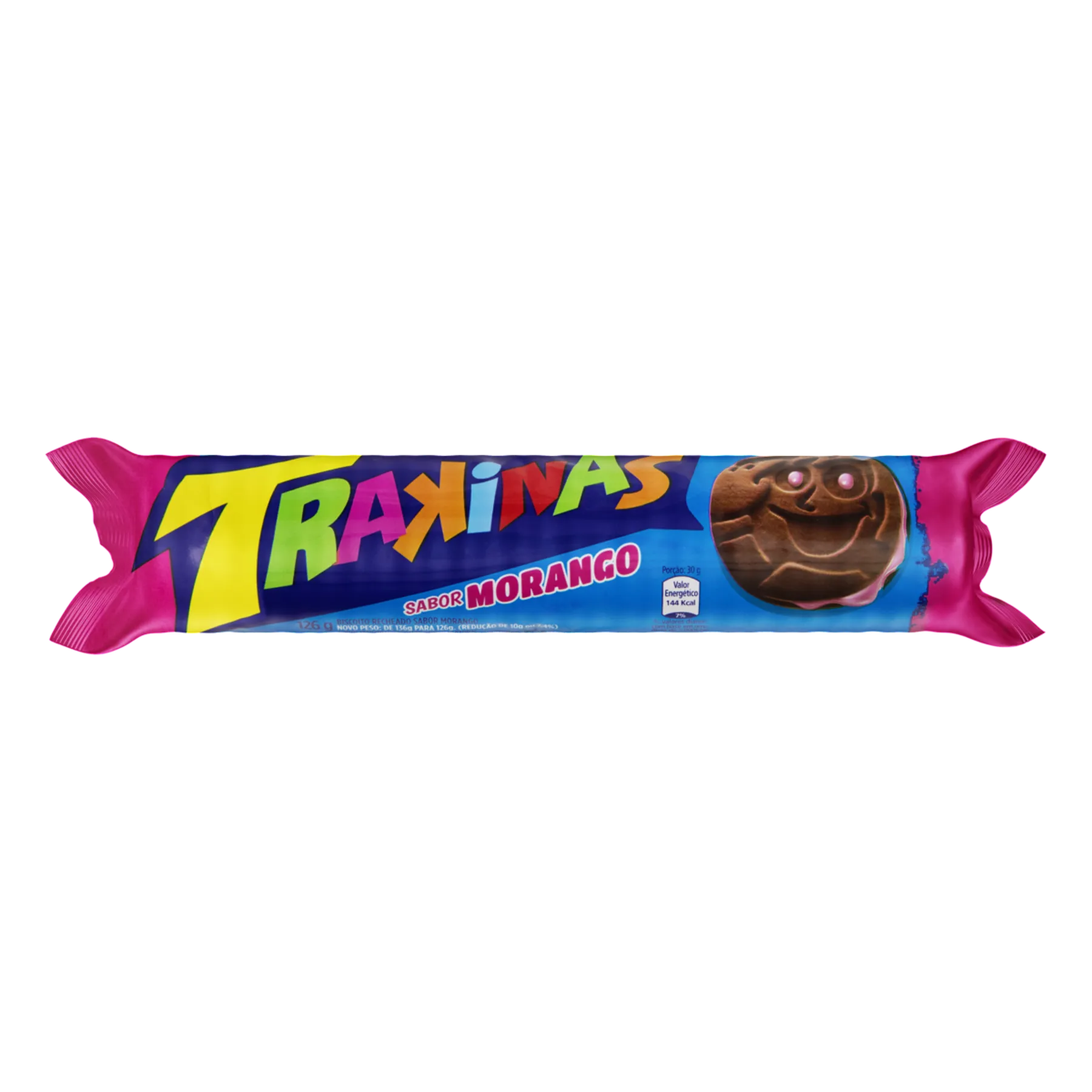Biscoito Recheado Trakinas Morango 126g