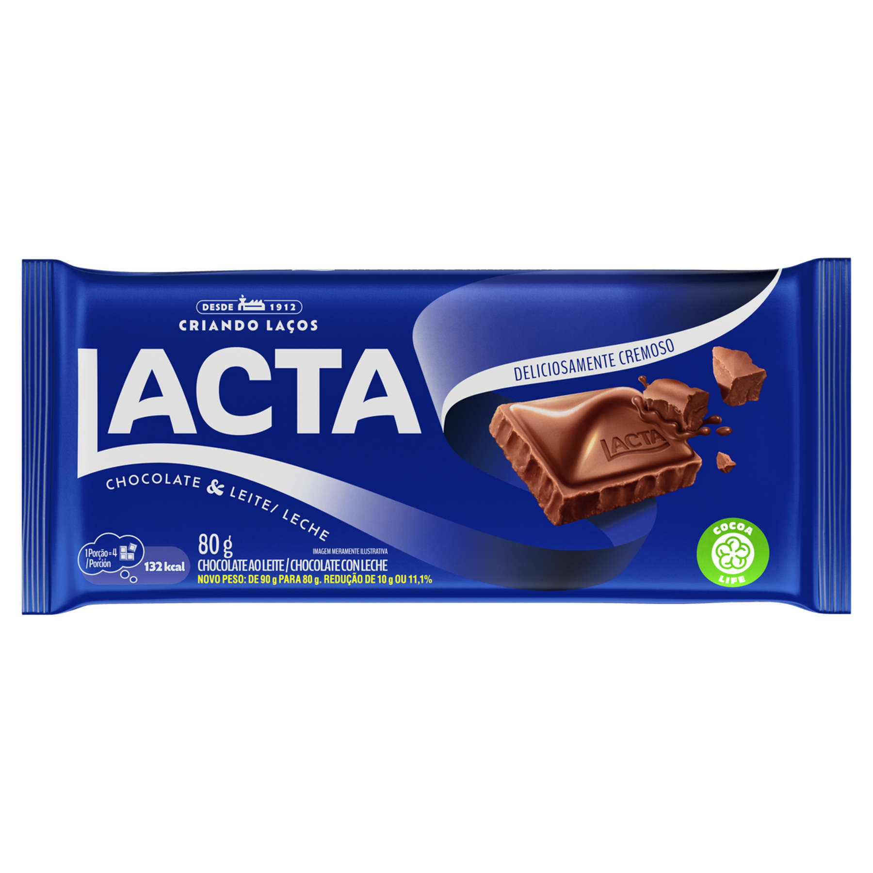 Chocolate Ao Leite Lacta 80g