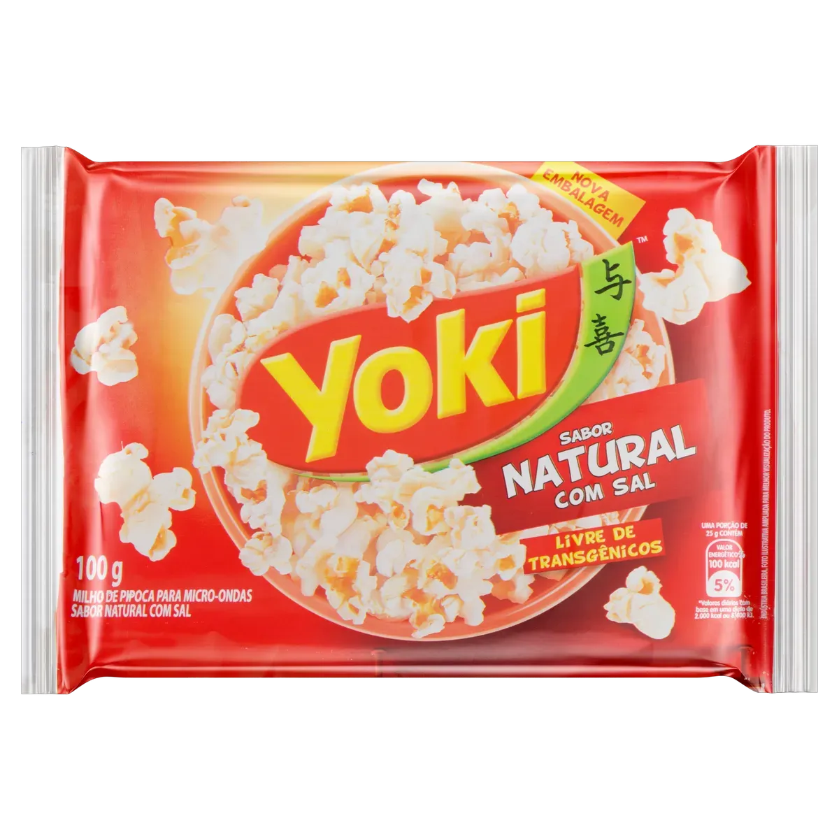 Pipoca Para Micro-ondas Yoki Natural Com Sal 100g