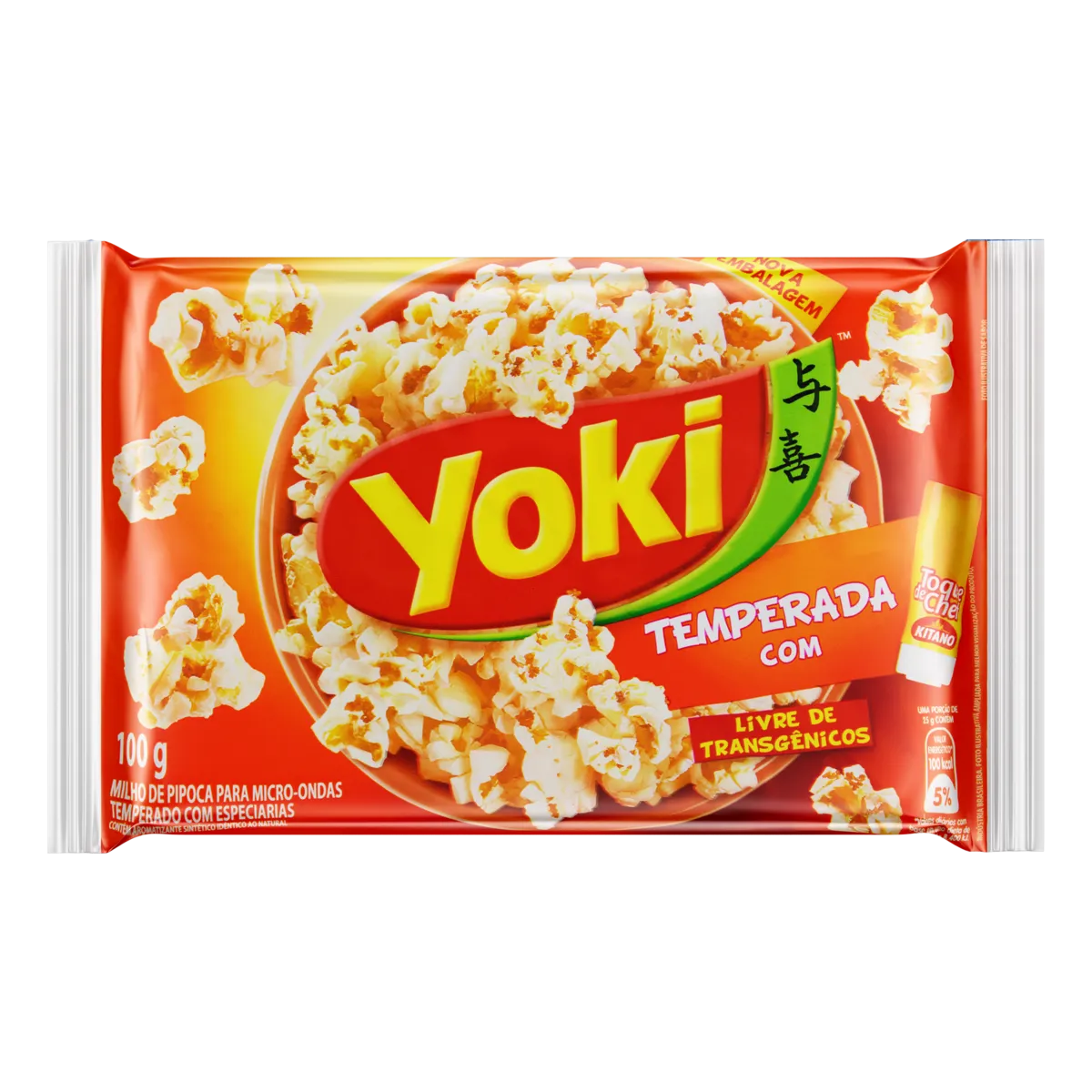 Milho De Pipoca Para Micro-ondas Temperada Com Toque De Chef À Base De Especiarias Yoki Pacote 100g