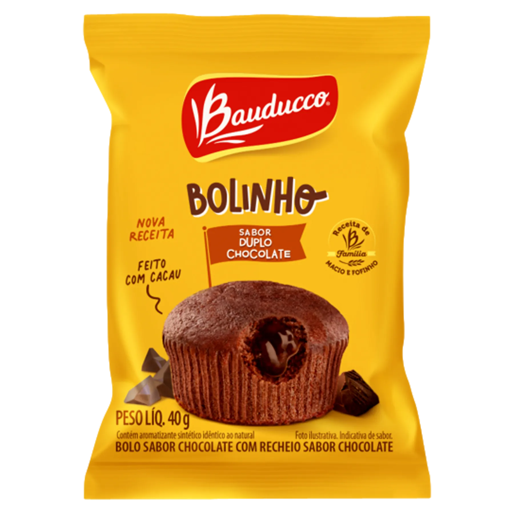 Bolinho Duplo Chocolate Bauducco 40g