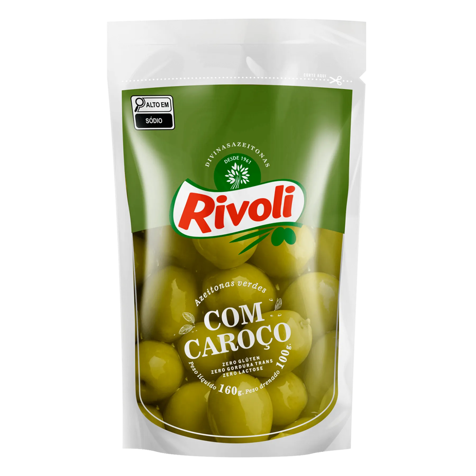 Azeitona Verde Com Caroço Rivoli 100g