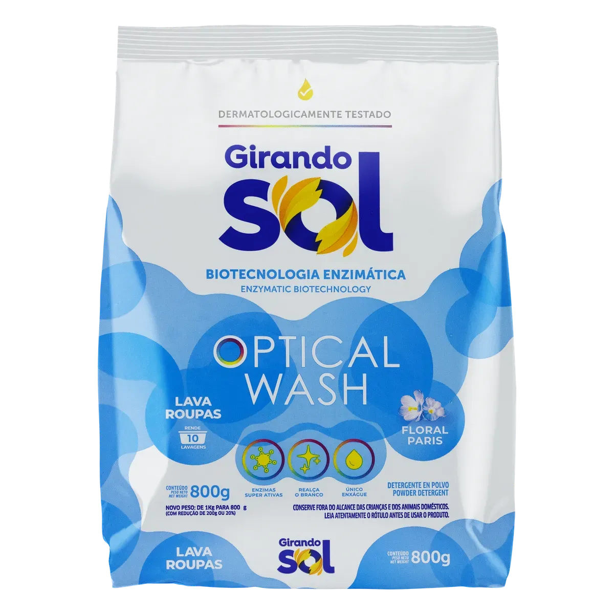 Sabão Em Pó Azul Floral Girando Sol 800g