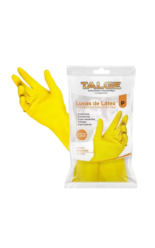 Luva De Látex Amarela Talge P